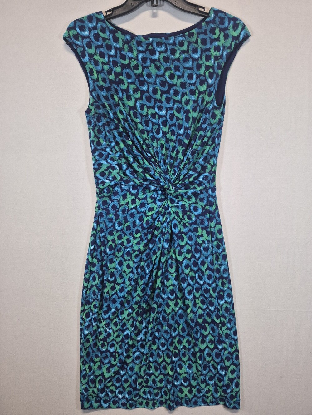 Lauren Ralph Lauren Women’s Size 4 Blue Green Abstract Animal Print Ruched Twist
